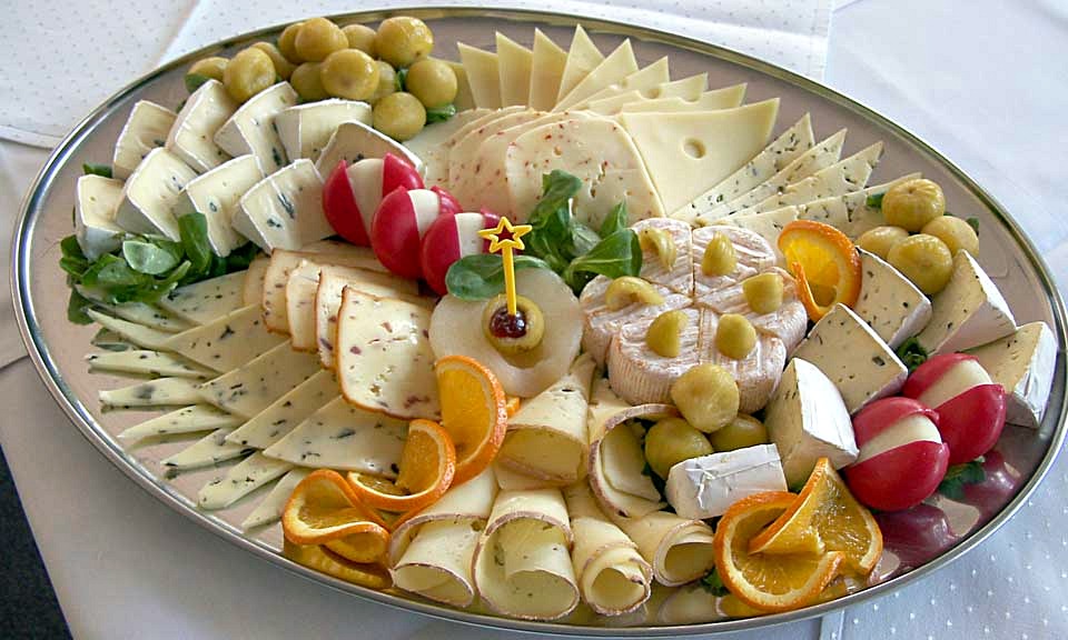 A board of Italian cheeses and cured meats