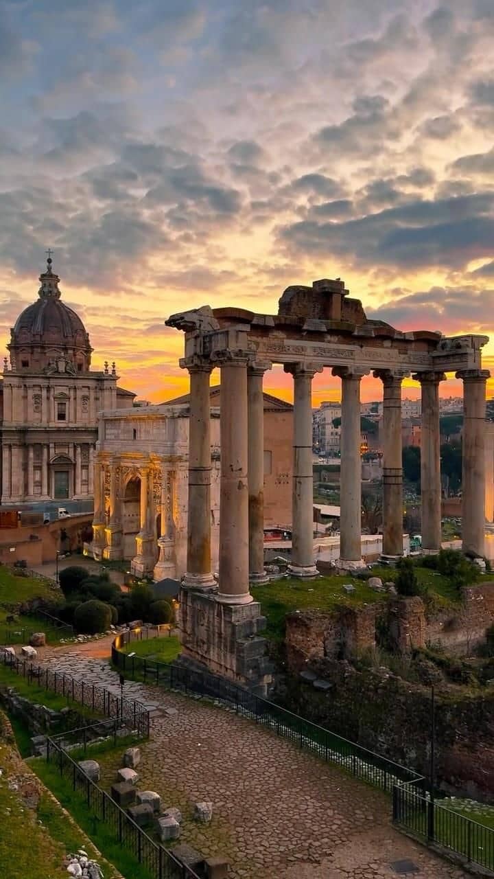 The Roman Forum at sunset